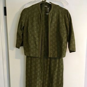 Vintage Knee length Sheath Dress wJacket/Belt